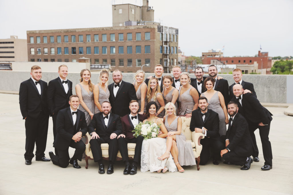 Wedding Party On Roof